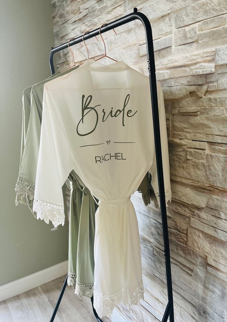 Bride white lace Robes
