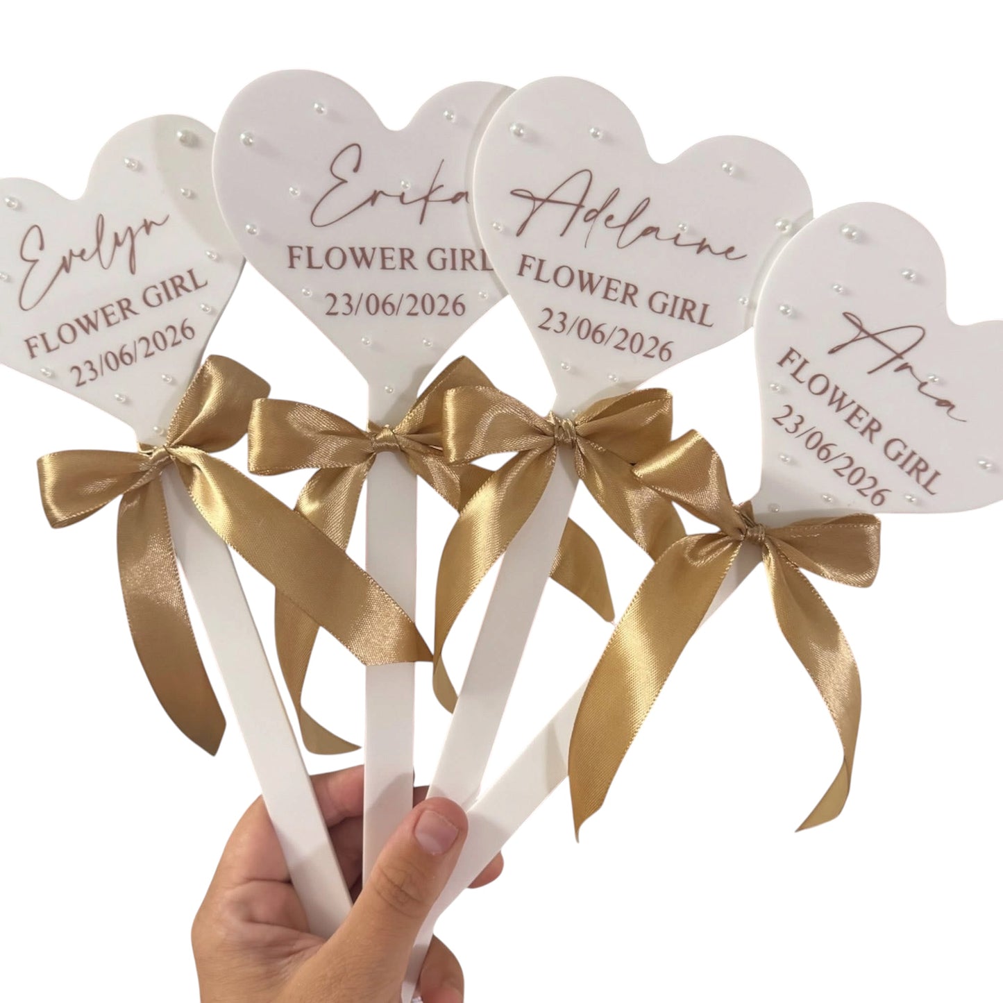 Flower Girl acrylic wands personalised
