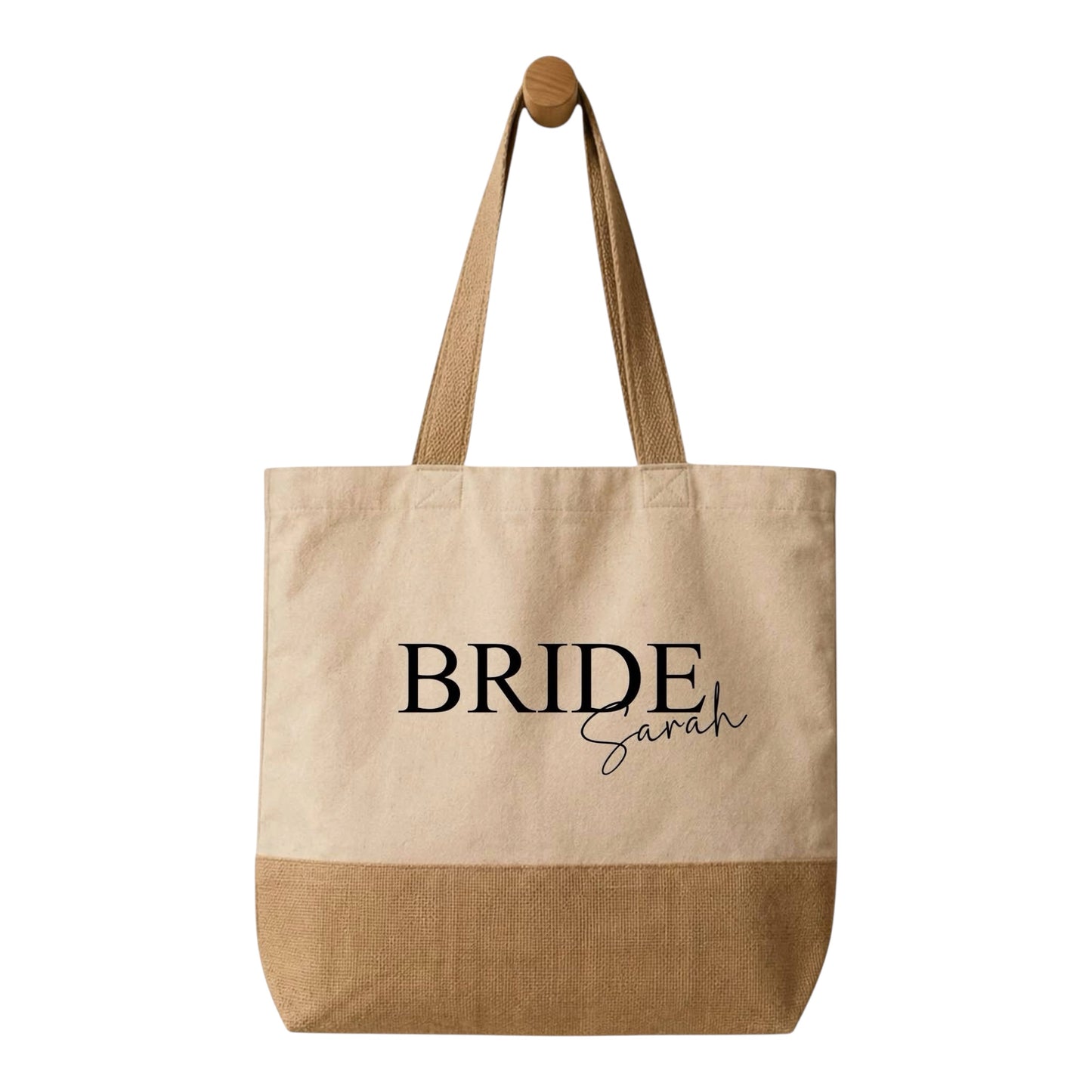 Deep filled Canvas Bride bag personalised