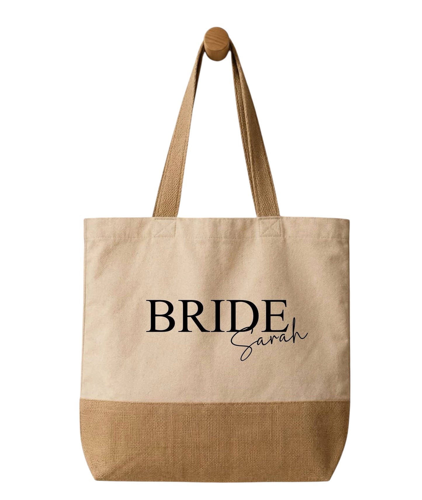 Deep filled Canvas Bride bag personalised
