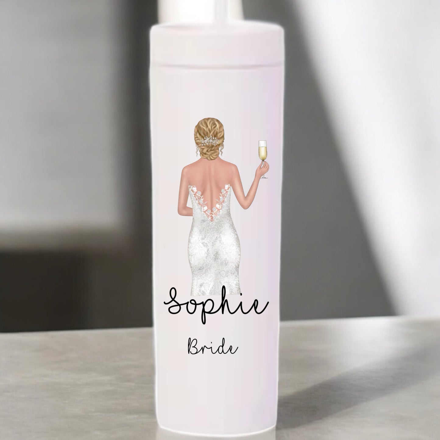 Skinny insulated Cups with Bride personalised
