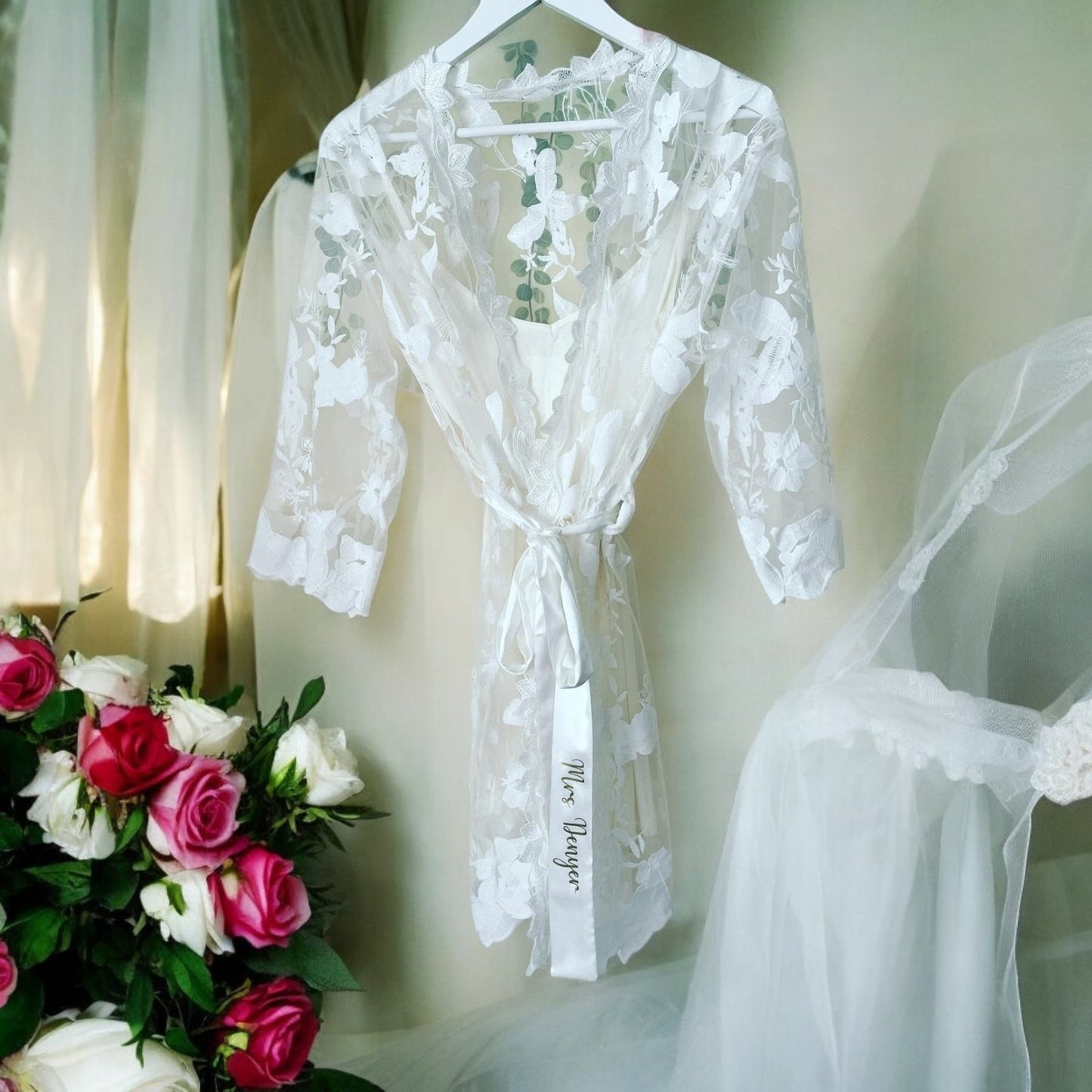 Personalised Lace Robe with insert