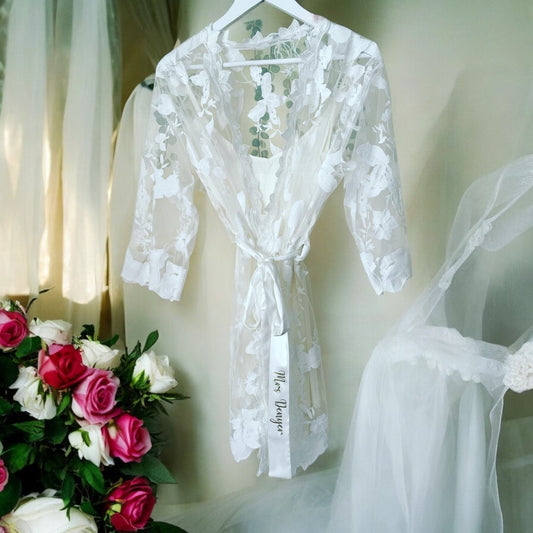 Personalised Lace Robe with insert