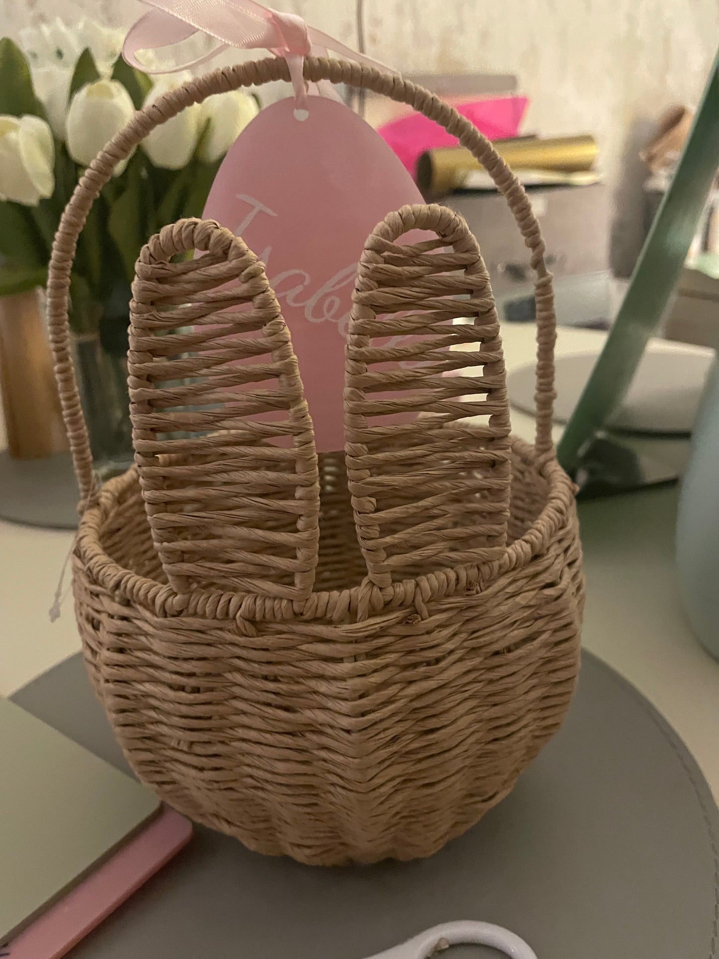 Easter Basket Ratten with Bunny Ears Un
