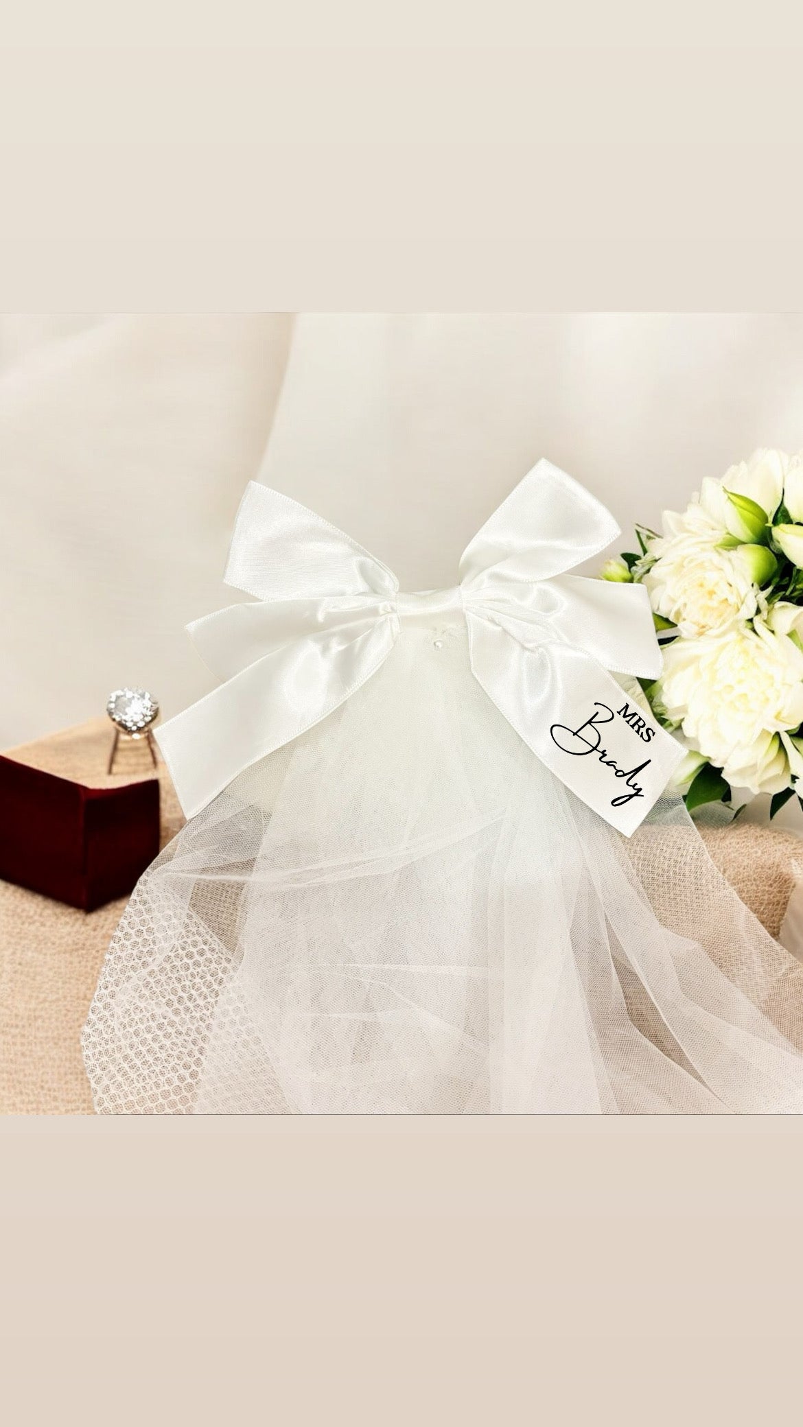 Bride to be Veil Bow Personalised