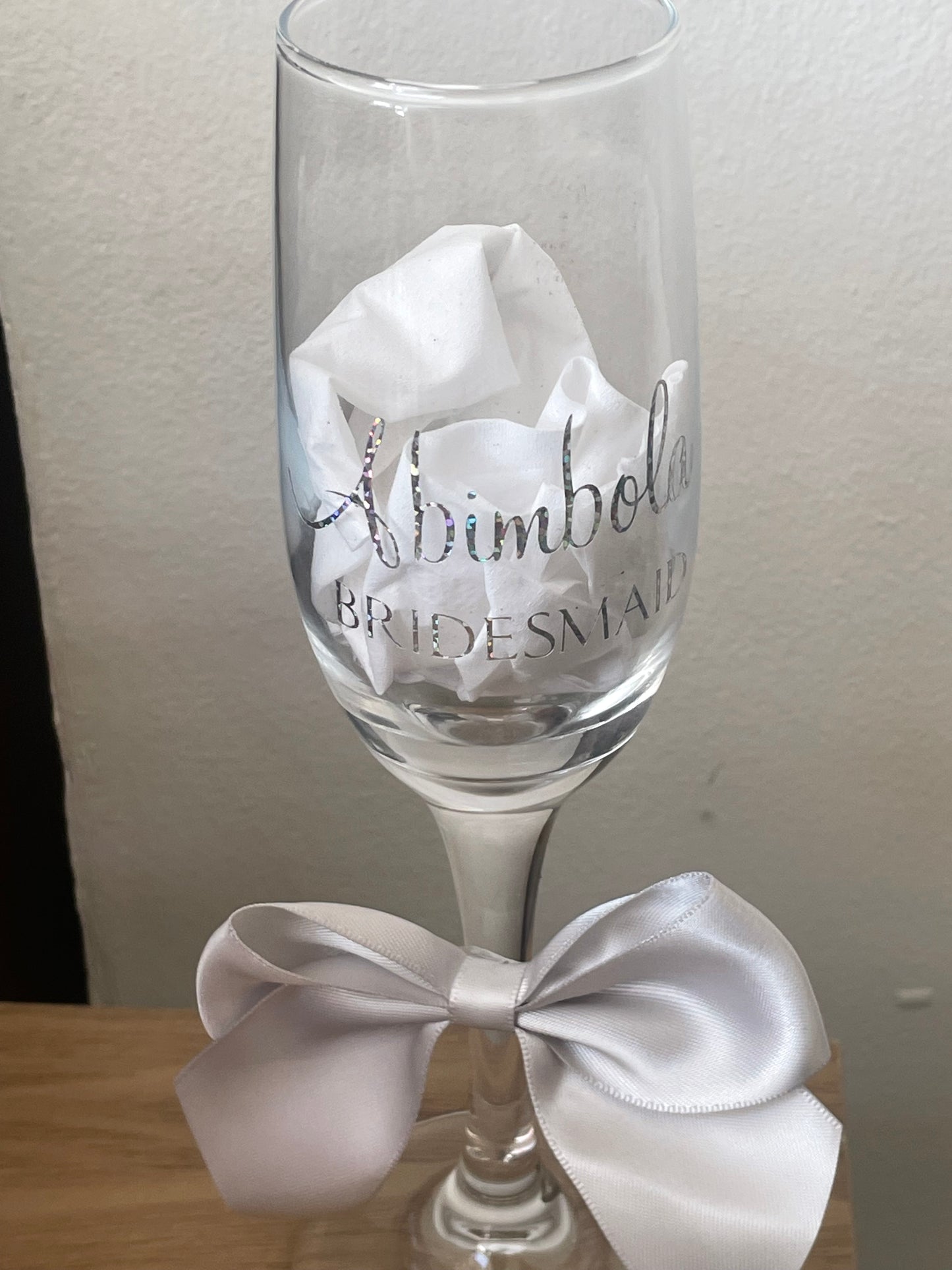 Silver Champagne Personalised Glasses