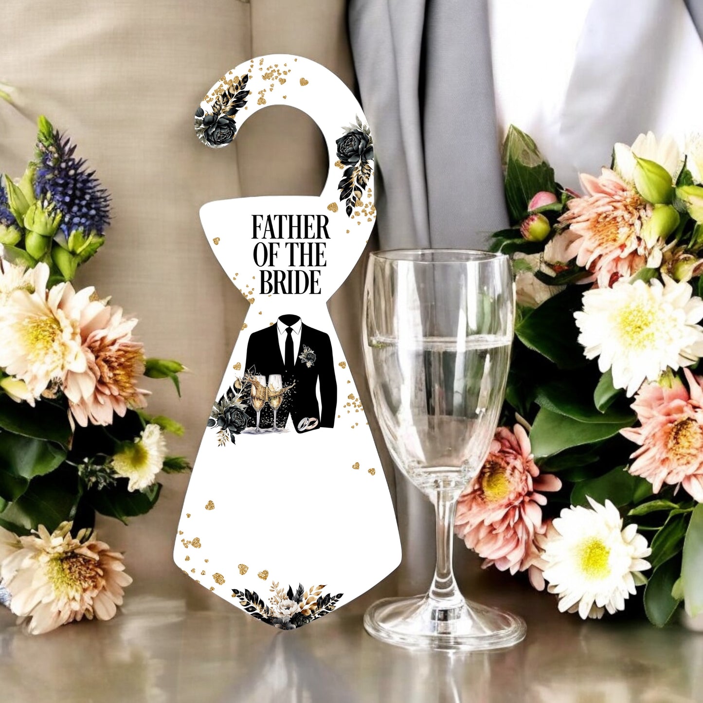 Father or Bride - Groom Bestman Groomsmen Tie Holder
