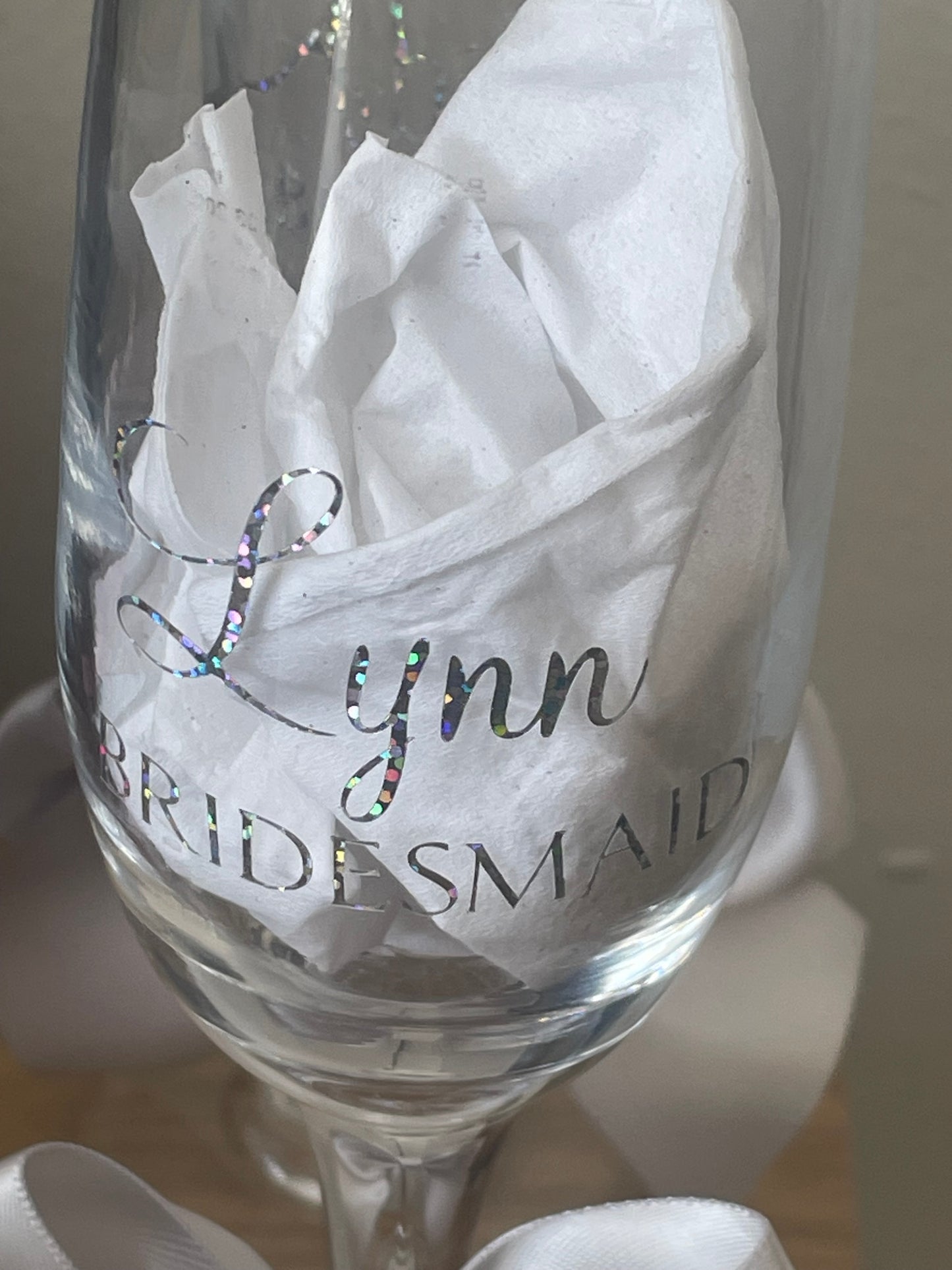 Silver Champagne Personalised Glasses