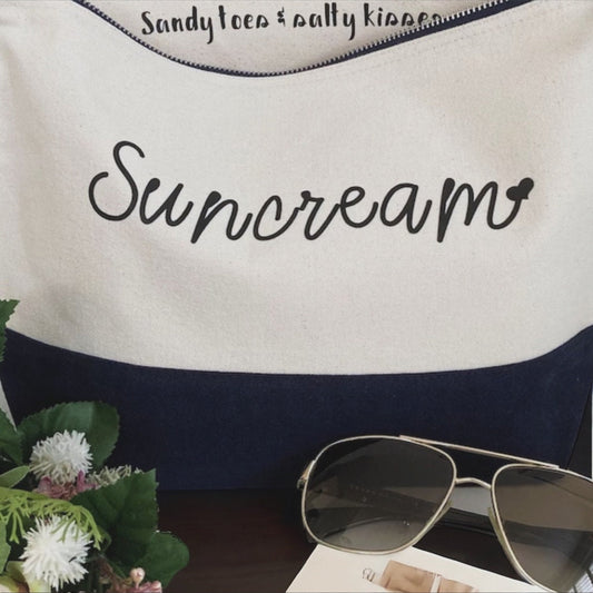 Holiday large Zip Canvas Bag with message inside