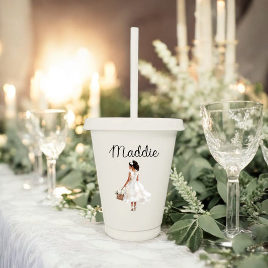 Flower Girl Cup with Matching two Hair Bows