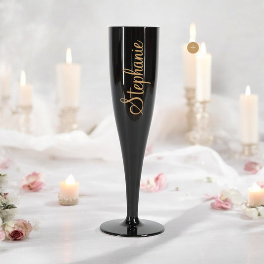 Black Champagne Personalised Flutes